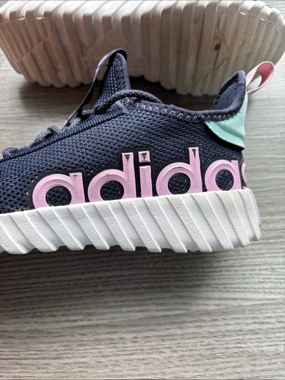 adidas Kids' Kaptir Sneakers - Navy / Pink - Picture 13 of 16